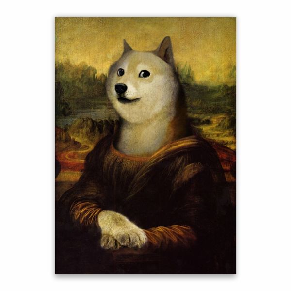 Dog Mona Lisa Poster - A1