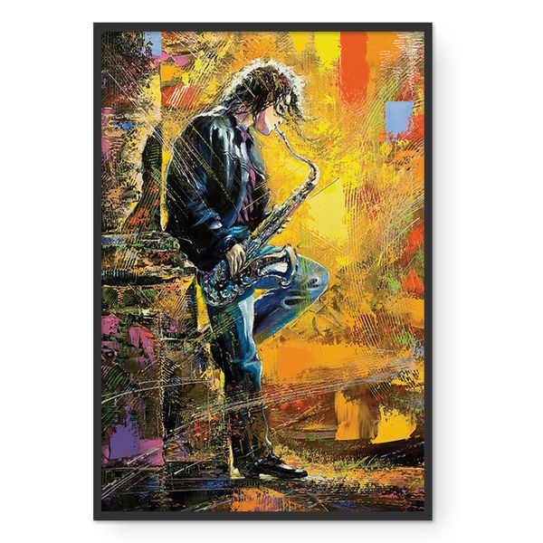 Cape Art Framed Canvas 1Piece 40x60cm Saxophone Serenade