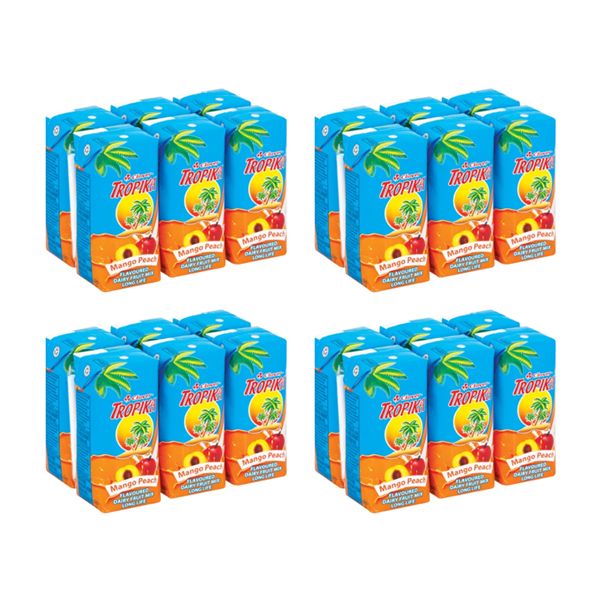 Clover Tropika Eazy Mango Peach Dairy Fruit Mix - 24 x 200ml