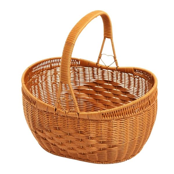 Decor Rattan Imitation Woven Picnic Baskets Storage - 41cm
