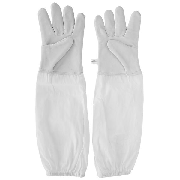 XL Beekeeping Gloves - Long Sleeves, Elastic Cuffs