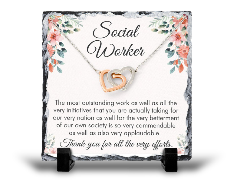 Social Worker Birthday Christmas Colleague Boss v1 Gift Rock Slate