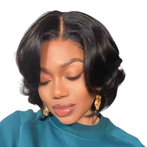 Vietnamese Prestyled Double Drawn Virgin Human Hair Layered Bob Wig.