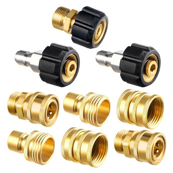 Pressure Washer Adapter Set,M22 Swivel to 3/8'' Connect, 3/4" to Release