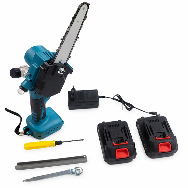 Chainsaw 25V With 2 Batteries, Charger, Screwdriver