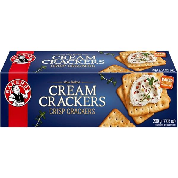 Bakers Cream Crackers 200g - Pack of 12 | Light, Crispy Snack Crackers