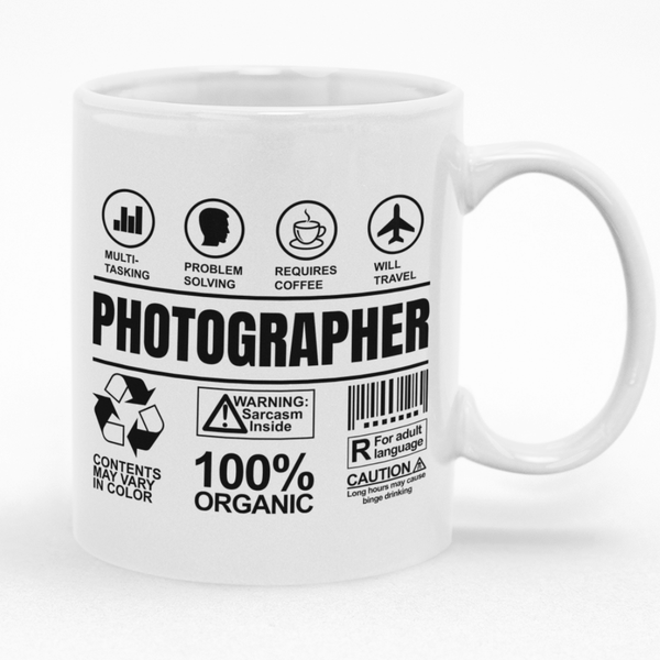 Photographer Birthday Christmas Gift Custom Printed Funny Novelty Mug
