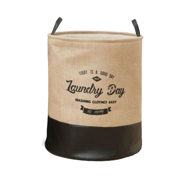 Keep Clean Slogan Cylindrical Laundry Basket Laundry - 45L