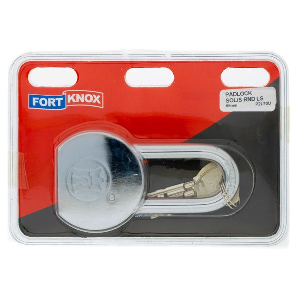 FORT KNOX Padlock Solid Steel Round 65mm Q:1 P2L70U