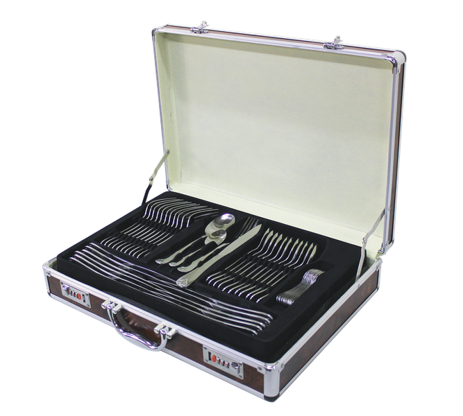 84 Piece Stainless Steel Cutlery Set in Two-Tier Storage Case