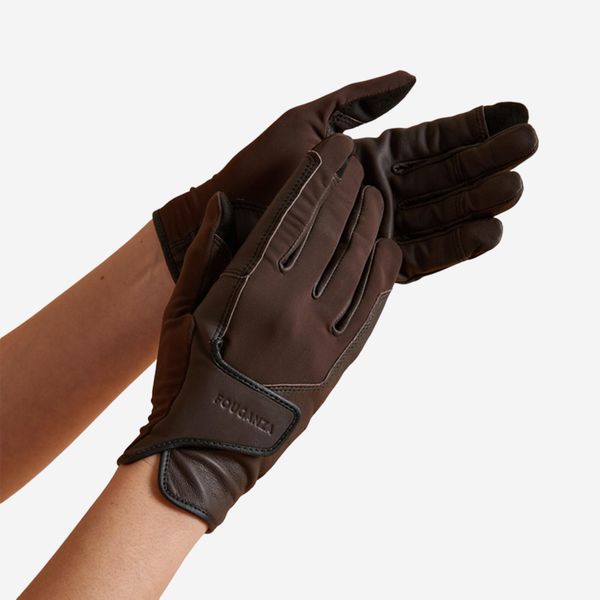 Fouganza Adult Horse Riding Gloves Classic - Caramel