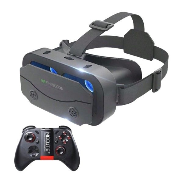 3D Myopia-Friendly Virtual Reality Glasses With Gamepad Controller - Black