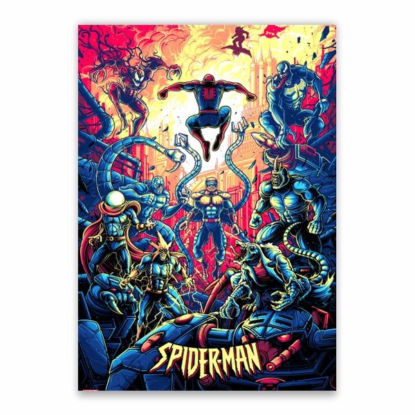 Spiderman VS Villains Red Poster - A1
