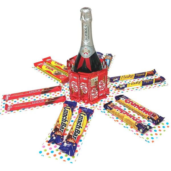 Party &amp; Toast Pop| Non-Alcoholic Sparkling Wine &amp; Choocolate Explosion Box