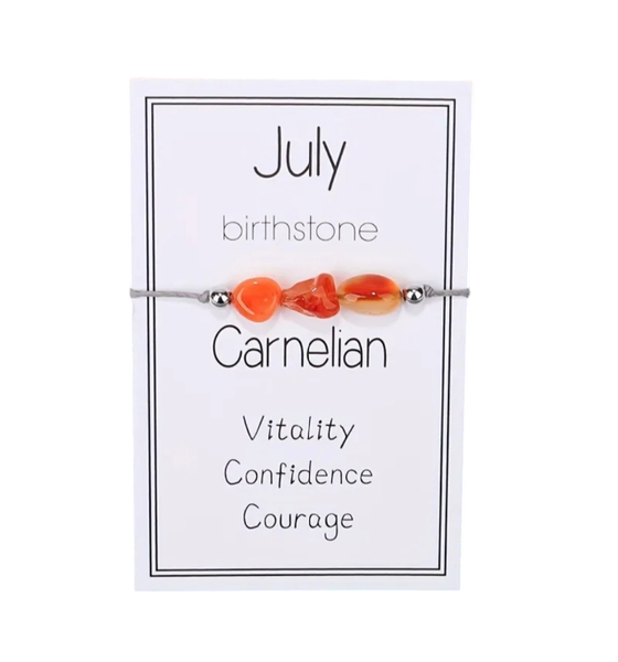 July Birthstone Carnelian Bracelet