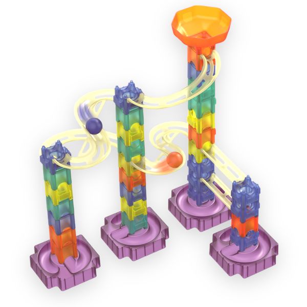 DIY Marble Run Track Toy - Educational STEM Toys for Children - 47-Piece