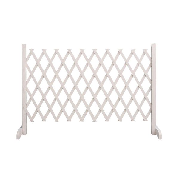 200x70cm Expandable Wooden Lattice Fence Garden Trellis White