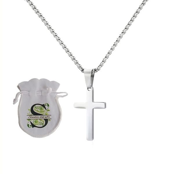 Solid Stainless Steel Ladies Cross Necklace