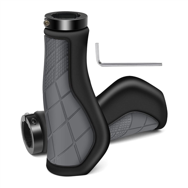 Bicycle Grips Ergonomic Grips Non-Slip Rubber,for 22.2mm E-Bike Grey