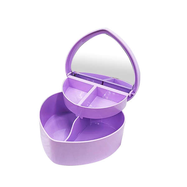 Heart Shape Jewelry Box, Plastic Purple Jewelry Storage, Jewelry Box