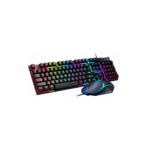 Colorful Light Effect Game Office Computer Wired Keyboard and Mouse Kit