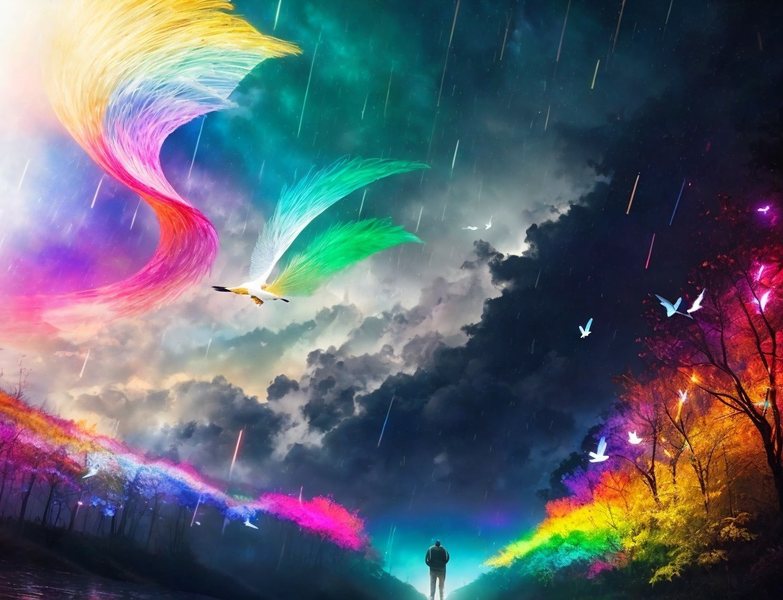 Modern Canvas Wall Art Home Decor - Colourful Night