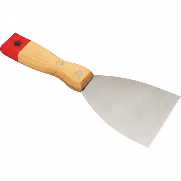 MTS 100mm Flexible Scraper with Wooden Handle for DIY &amp; Professional Use