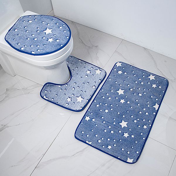 Dream World Bathroom 3 Piece Set Blue with White Star