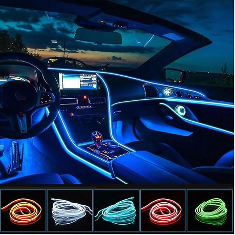 Thren 6M Car Interior Strip Lights 8 Colors Rgb Led Ambient A Control Led  Strip Multicolor Rgb Car Neon Lights Kits with Bluetooth Control 