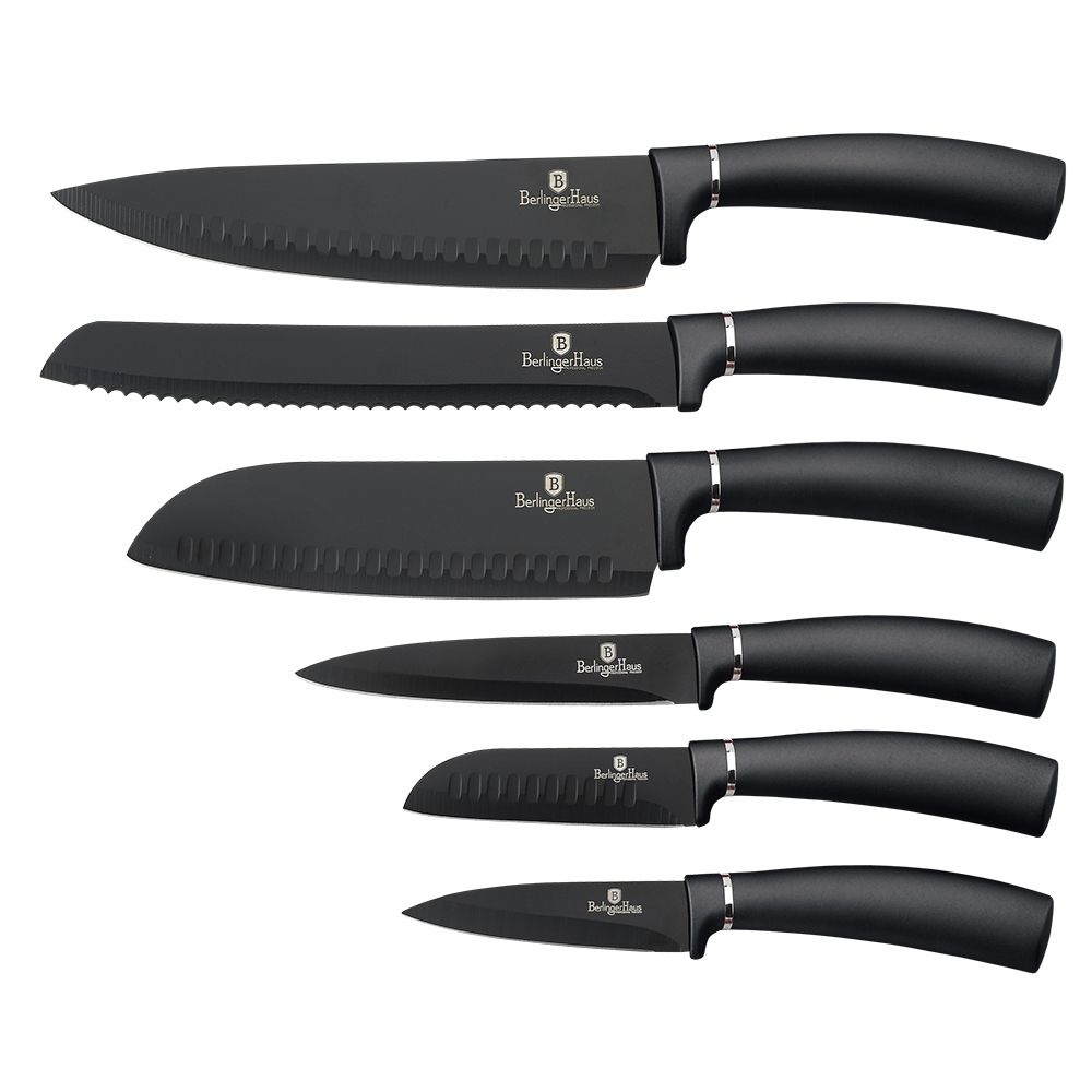 Berlinger Haus 6-Piece Titanium Coating Knife Set - Carbon Pro