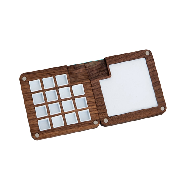 15 Color Wood Sketchbook Palette with Clip Black Mahogany