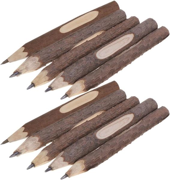 Natural Wood Branch Pencils 17cm Wooden Eco-friendly Writing Pencils 10 Pcs