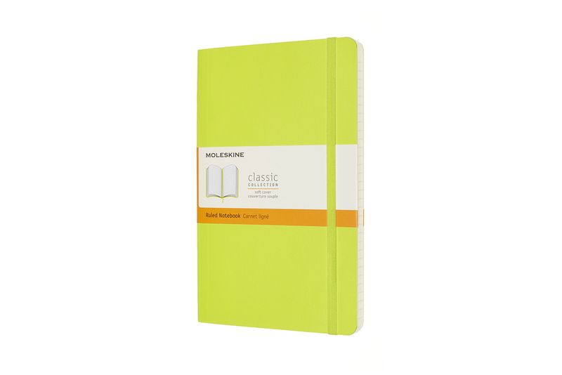Moleskine Classic Notebook, Large, Ruled, Lemon Green, Soft Cover (5 X 8.25)