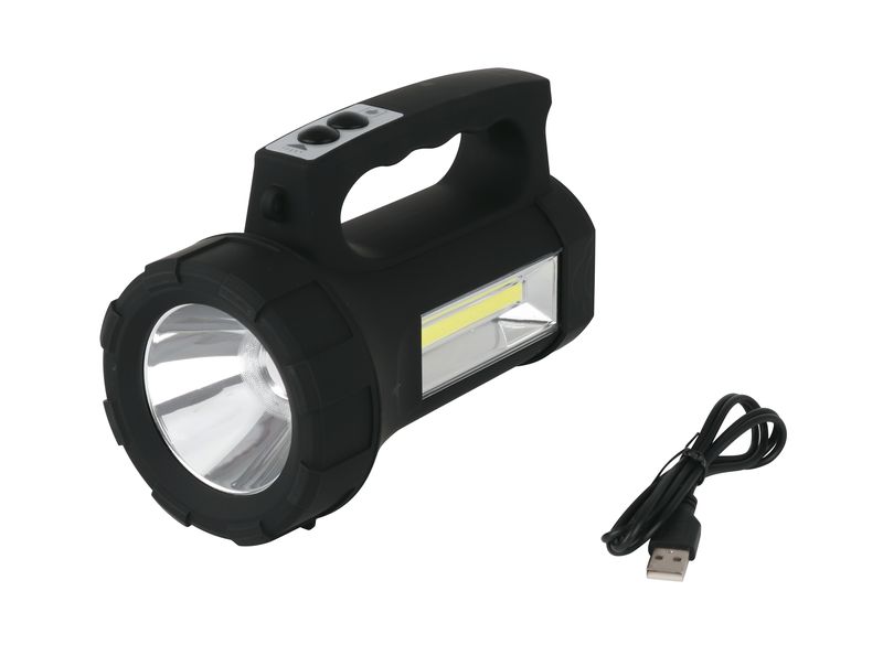 USB Rechargeable 300 Lumen Spotlight , Solar Panel , 500m Beam ,COB LED