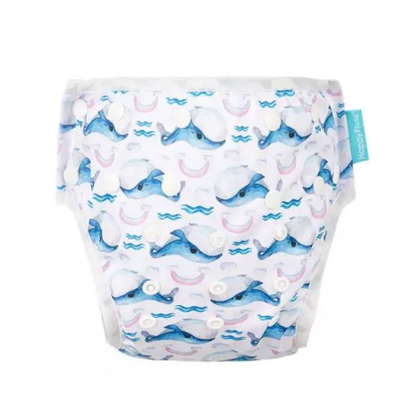 Baby Reusable Swim Diaper - Whales and Rainbows