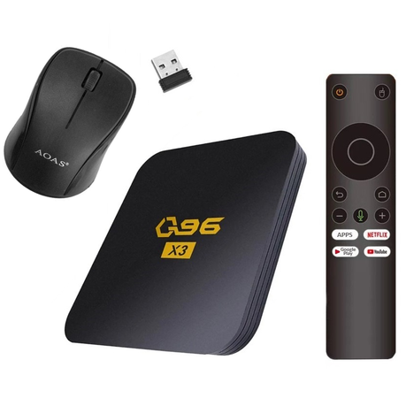 Q96 Gen 3, Android 13 Tv Box + Wireless Mouse. AI Assistant, 16GB, 2GB Ram. Image