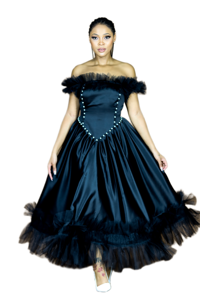 Africa Fashion House Anna-Mo Black Curve Tulle Dress