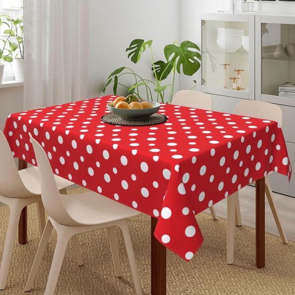 Polka Dot Plastic Tablecloth - 137x274cm