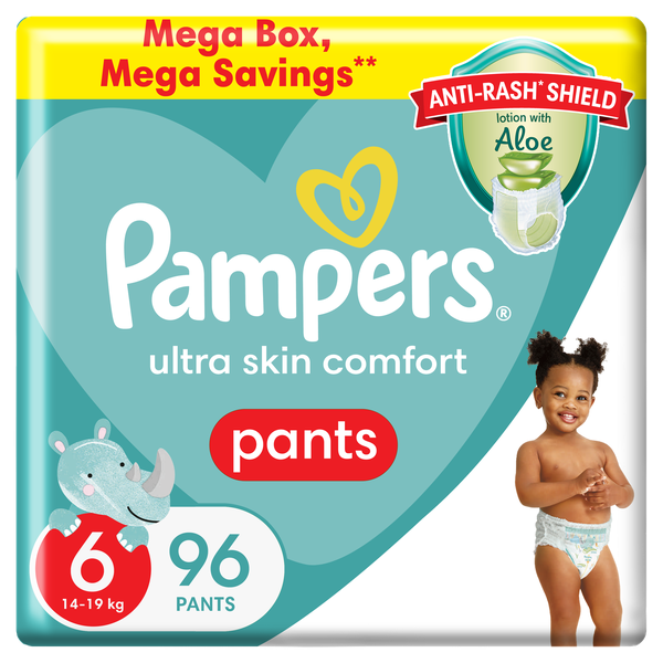 Pampers Anti-Rash Shield Pants Size 6 (+16 kg) 96 Nappies