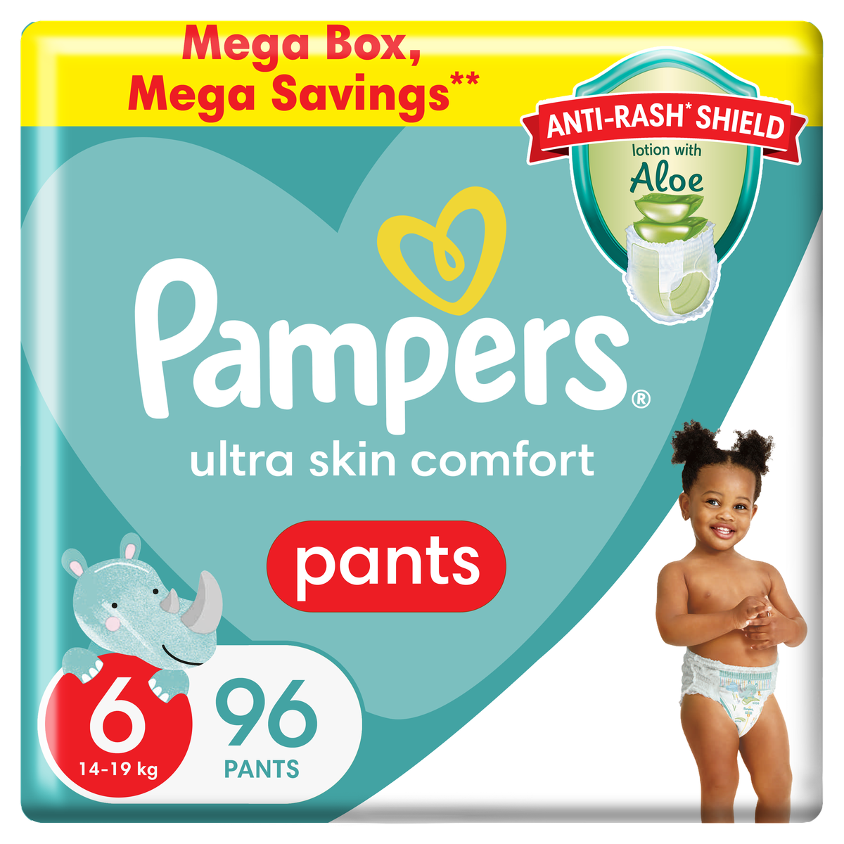 Pampers Anti-Rash Shield Pants Size 6 (+16 kg) 96 Nappies | Shop