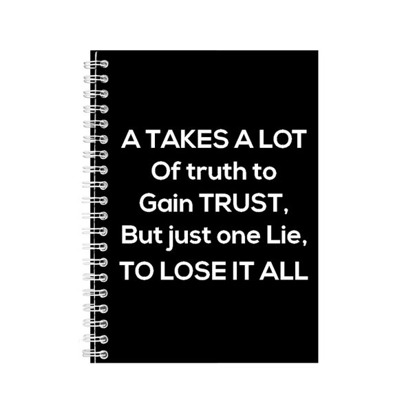 Trust A5 Notebook Spiral Lined Motivational Saying Graphic Notepad Gift 160