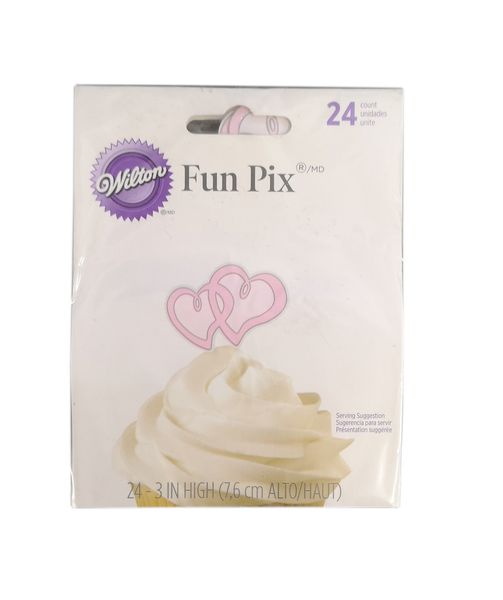 Wilton 24 Pieces Cupcake Picks Pink Party Cup Cake Toppers Decoration