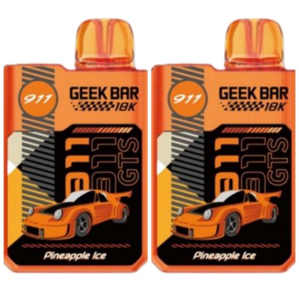 Geek Bar 911 GTS 18000 Puffs Disposable Vapes - Pineapple Ice (Pack of 2)