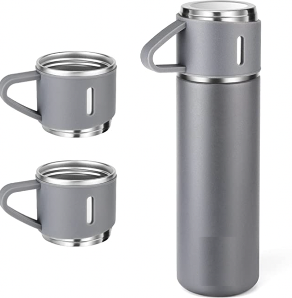 Thermal Insulated Travel Flask Set - Grey