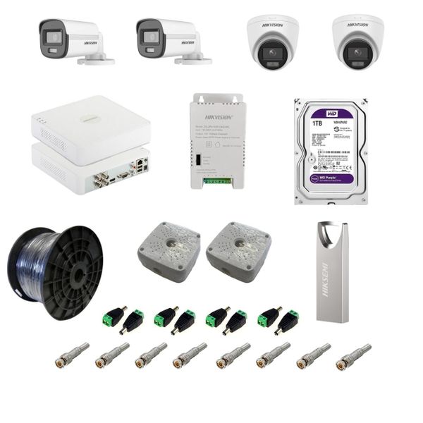 Hikvision Color-Vu 4-Channel Indoor/Outdoor Kit