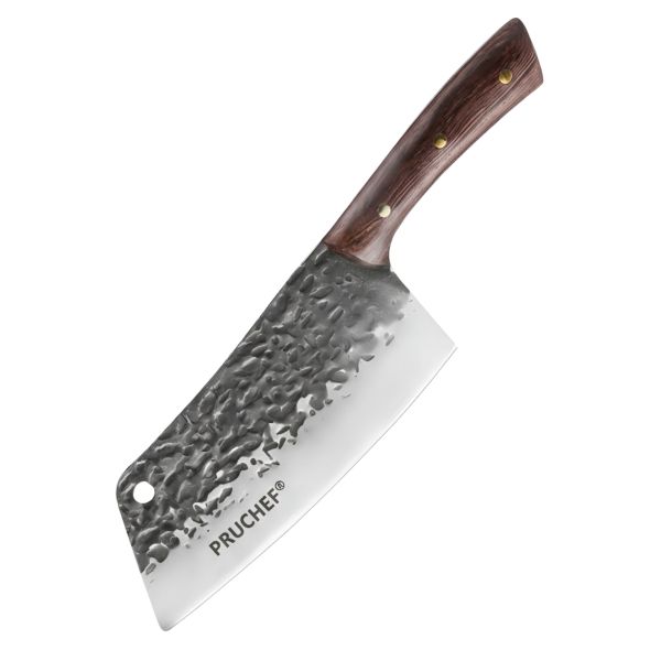 PRUCHEF - Sharp Stainless Steel Chef's Cleaver Knife with Wooden Handle