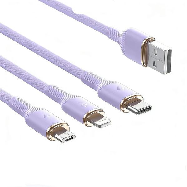 3-in-1 Fast Charging Cable, Compatible with iOS &amp; Android, 1.5m,