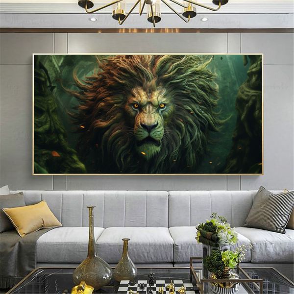 Canvas Wall Decor - Mystical Jungle Roar - 0466