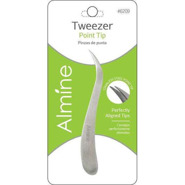 Ann06209 - Almine - Stainless Steel Point Tip Tweezers - 6 Pack