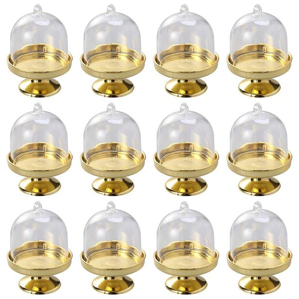 12-Piece Cake Stand Display Board With Lid For Wedding (Golden Base)